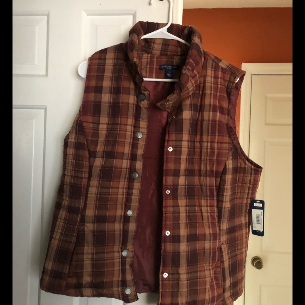 Bandolino Plaid Insulated Vest - New
